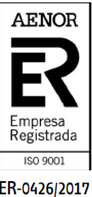 Aenor Emprsa Registrada ISO 9001. ER-0426/2017