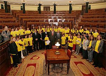 Foto de los estudiantes en el hemiciclo 