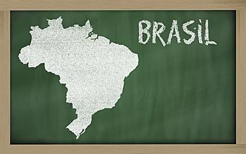 Mapa de Brasil dibujado en una pizarra