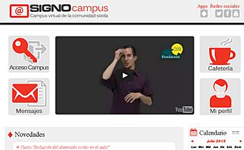 Pantallazo de la web de SignoCampus