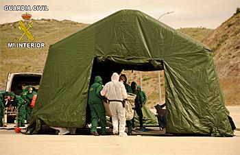 Campamento del grupo TEDAX de la Guardia Civil