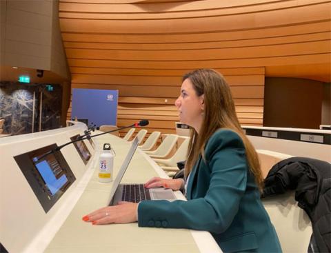 Natalia Guala durante su intervención ante el Comité sobre los Derechos de las Personas con Discapacidad de la ONU | Foto de Natalia Guala